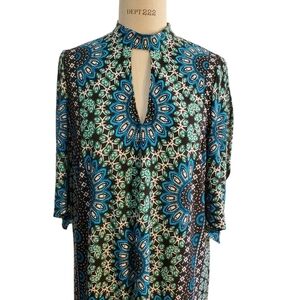 London Times Women's Keyhole‎ Mandala Print Dress Size 1X